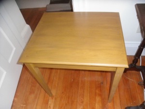 The before photos of "Paisley Please" table.